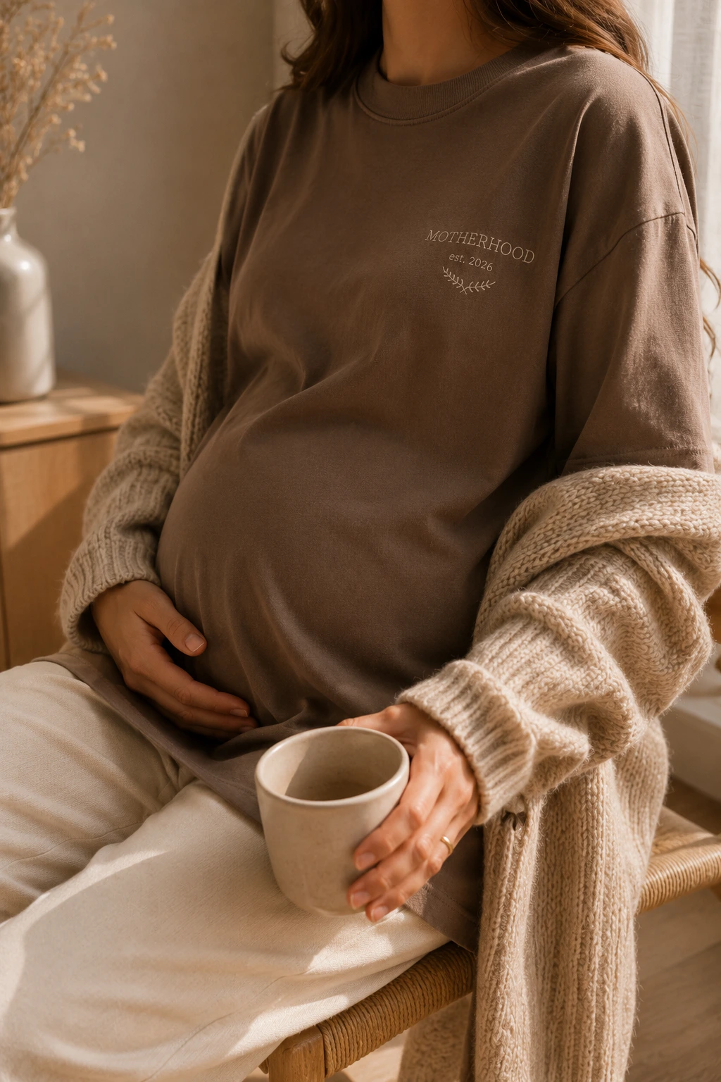Motherhood maternity tee in Mocha Taupe