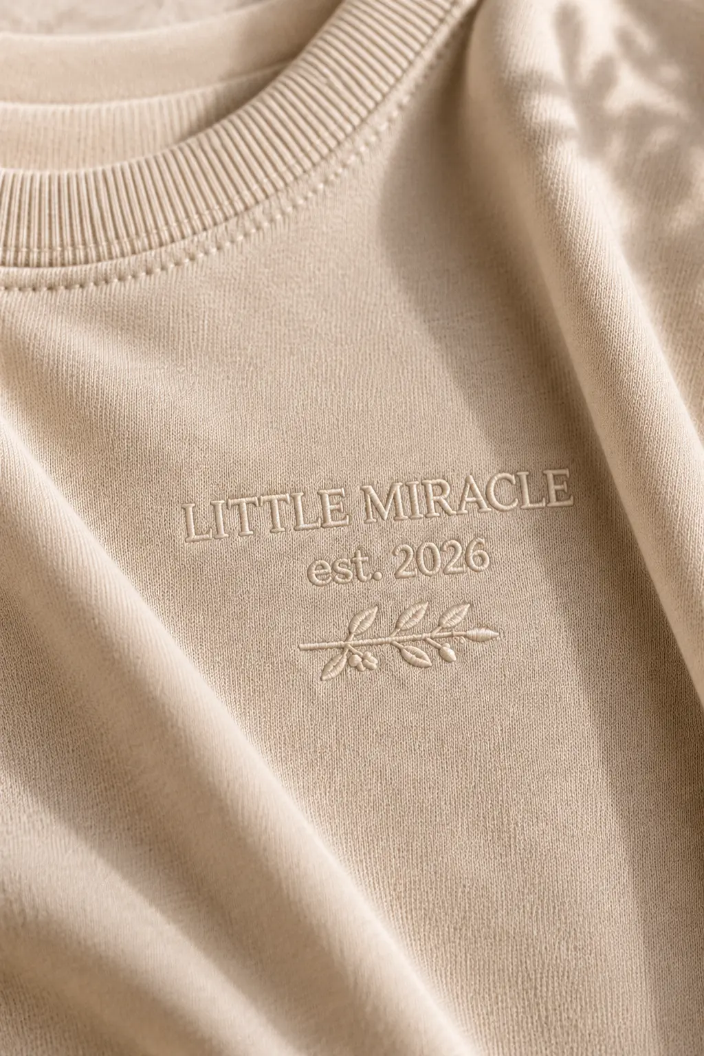 Close-up of Little Miracle botanical embroidery